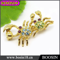 Broche de cangrejo animal / Broche de pedrería / Broche de oro